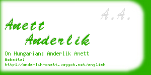 anett anderlik business card